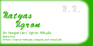 matyas ugron business card